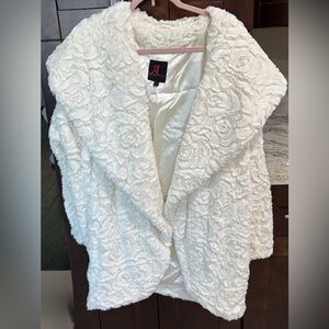 Adrienne Landeau Hollywood Glam Luxury Faux Fur Shawl Collar Sz L- 2XL Mob Wife